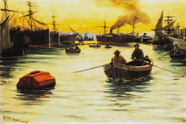 Sunset at the harbor