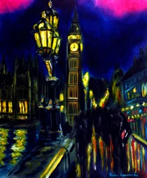 Evening London Westminster Bridge View, 2025