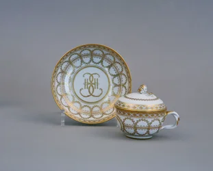 Cup and Saucer with the Monogram of Catherine II, Imperial Porcelain Factory