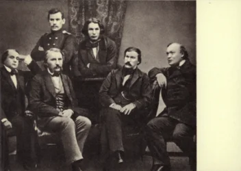 L N Tolstoi with writers-contributors of the magazine 
