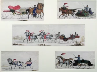 Russian Horse Drawn Sleighs