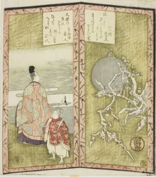 Plum Blossoms and Poet, from an Untitled Hexaptych Depicting a Pair of Folding Screens
