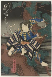 Man with Bare Feet in Pine Tree