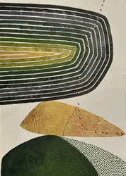 Golden Green Abstract Shapes