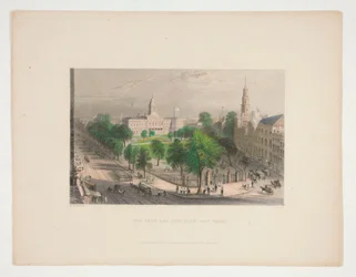 The Park and City Hall, New York, illustration for Nathaniel Parker Willis