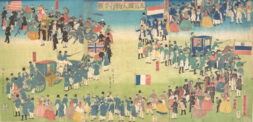 Procession of People from Five Countries: Holland, Russia, France, England and America