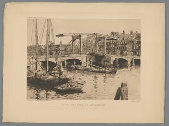View of the Skinny Bridge in Amsterdam