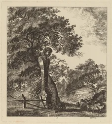 Wooded Landscape with a Herd of Goats and a Herm, 1764