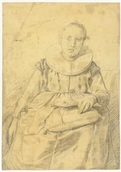 Portrait of a Seated Woman with a Stiff Pleated Collar