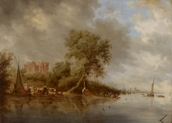 River Landscape with the Ruins of the Castle of Egmond
