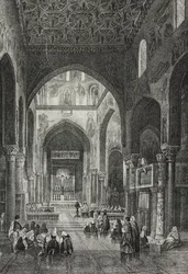 Interior of Palatine Chapel in Palazzo dei Normanni or Royal Palace in Palermo, Sicily, Italy