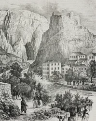 View of Fontaine-de-Vaucluse, France