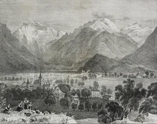 View of Interlaken, Switzerland, from Poliorama Pittoresco, No. 36, April 16