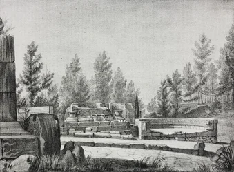 View of ruins of Pompeii, Campania, Italy