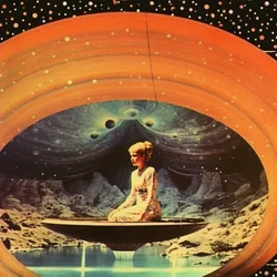Meditating Space Woman