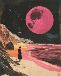 Woman Under Pink Moon