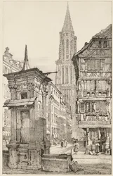 The Rue Mercière and west Front of Strasbourg Cathedral