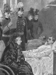 Queen Victoria visiting Soldiers wounded in the Indian Frontier campaigns