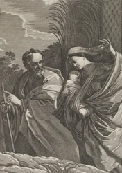 The Flight into Egypt, the Virgin Carrying the Infant Christ, Joseph Pointing