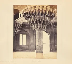Fatehpur Sikri; Remarkable Pillar in the Centre of the Diwan-i-Khas, or Hall of Audience