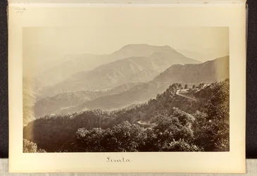 Simla; Tara Devi and surrounding hills from Boileaugunge