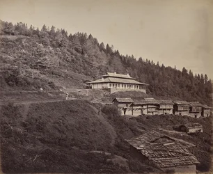 The Upper Himalayas. Village of Harkundu with Traveller