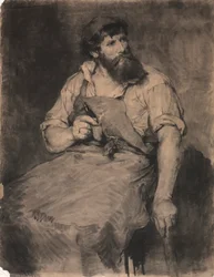 Smithy, study for "Das Gericht", c.1883