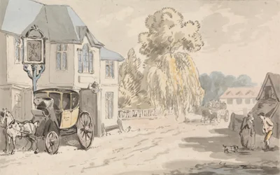 Riders Outside an Inn