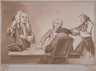 Four Men Round a Table in Button