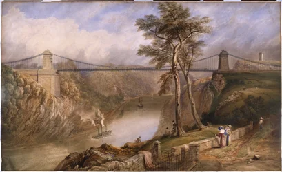 View of the Avon Gorge with the Approved Design for the Clifton Suspension Bridge