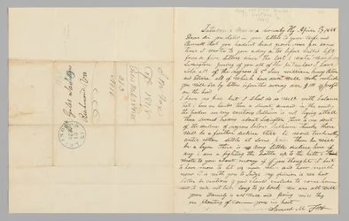 Letter to Giles Saunders from Samuel M. Fox concerning the slave trade, April 17, 1848