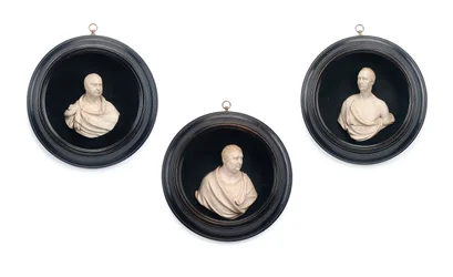 Group of Three High-Relief Portraits