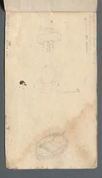 Sketchbook: Study of Cross and Rowboat on back cover