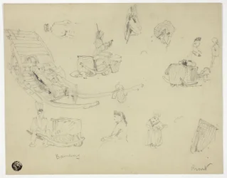 Sketches of Figures, Sleds at Bambarg