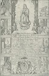 Indulgence for donation of alms towards the building of a Church to th..., 1608, facsimile 1930-40.