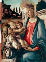 Madonna and Child with Two Angels, 1468-1469. Dimensions: 100 x 71 cm. Naples, Galleria Nazionale di Capodimonte