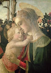 Madonna and Child with St. John the Baptist, detail of the Madonna and Child, detail from 93886