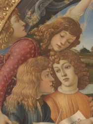 Mary with Child and Five Angels