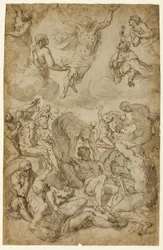 Saint Roch and the Virgin Interceding with Christ on Behalf of Plague Victims