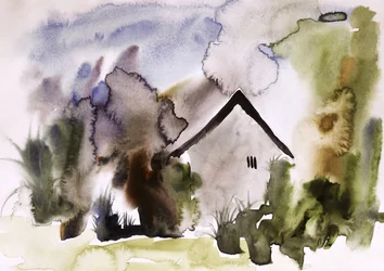 Dreamy Watercolor House