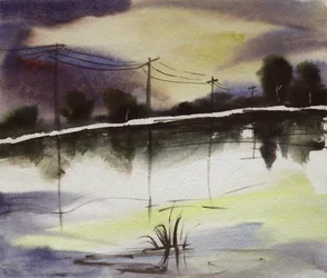 Dusk Pond Reflections