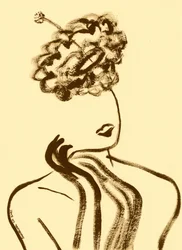 Elegant Curly Woman Profile
