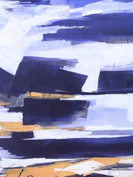 Indigo Gold Abstract Blocks