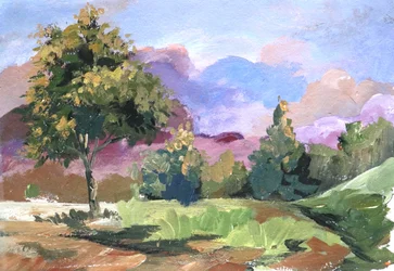 Pastel Cloudscape Tree