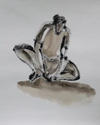 Pensive Crouching Figure