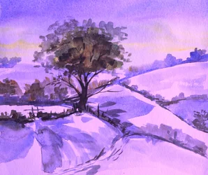 Purple Winter Landscape