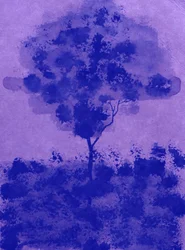 Violet Watercolor Tree