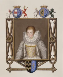 Portrait of Lettice Knollys Daughter of Sir Francis Knollys from Memoirs of the Court of Queen Elizabeth