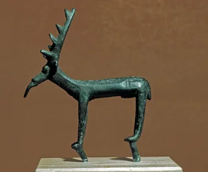 Bronze statuette of Iglesias deer. 8th-7th century BC. Museo Nazionale Archeologico, Cagliari, Sardinia, Italy