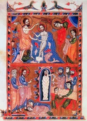 Baptism of Jesus and the Raising of Lazarus, 1336